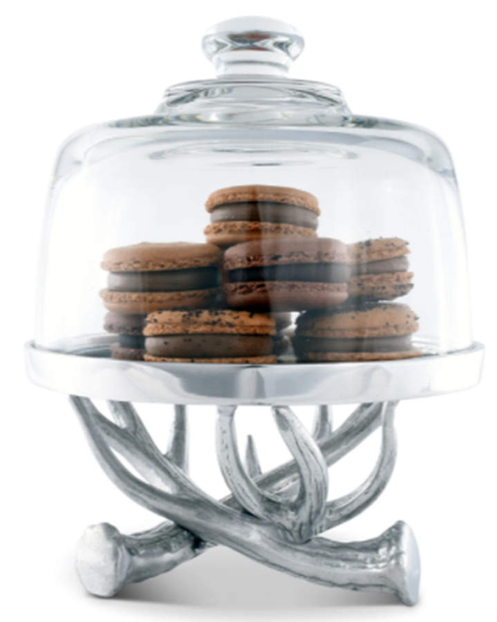 Antler (Pewter, Hollowware) Dome Server with 8" Tray by Arthur Court-1