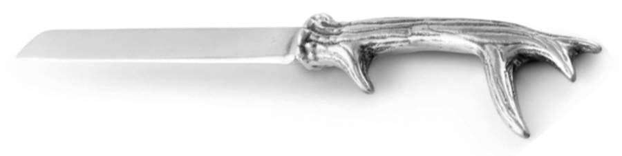 Antler (Pewter, Hollowware) Cake Knife with Stainless Blade by Arthur Court-1