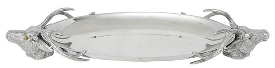 Antler (Pewter, Hollowware) Centerpiece Tray by Arthur Court-1
