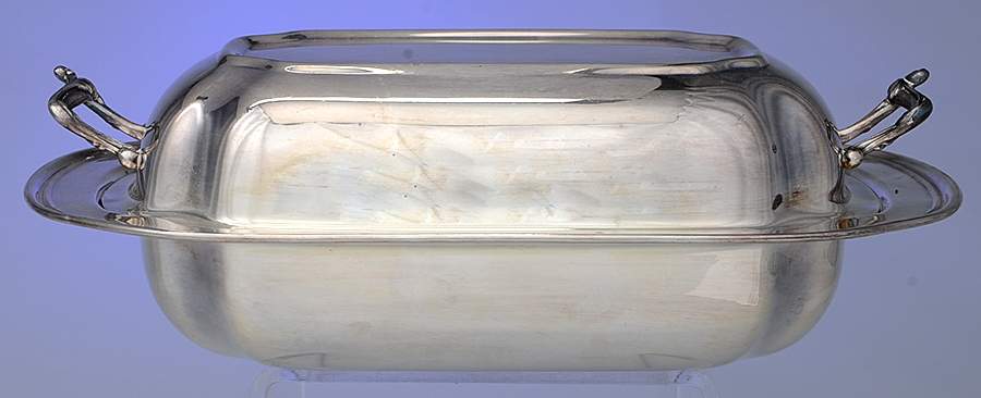 135 (Silverplate, Hollowware) (2 Pc) 11" Oval Double Vegetable by Art Silver -1