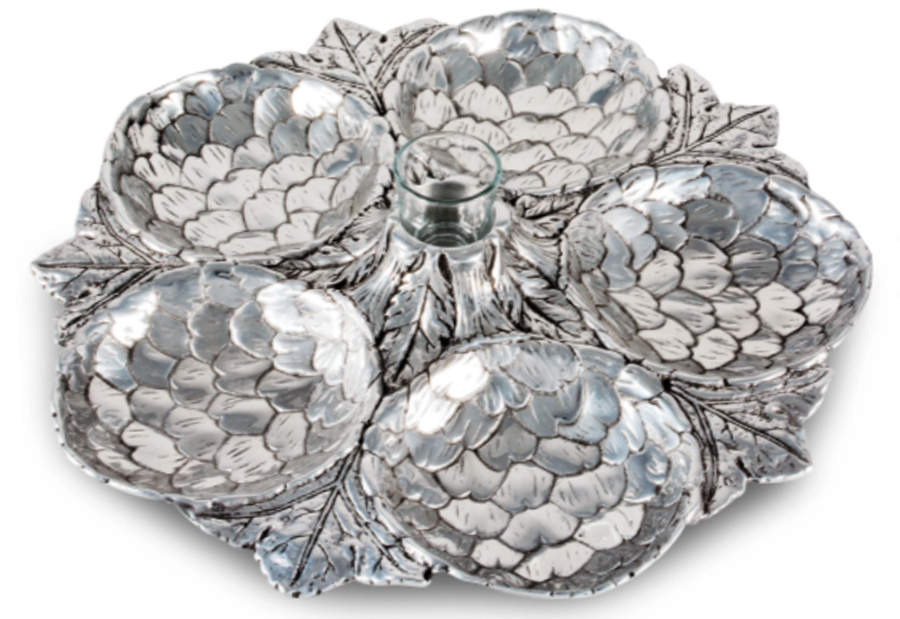 Organic Garden (Aluminum, Hollowware) 5 Part Snack Tray by Arthur Court-1