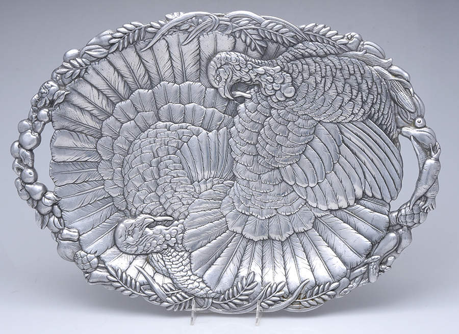 Farmyard (Aluminum, Hollowware) 19" Oval Serving Platter by Arthur Court-1