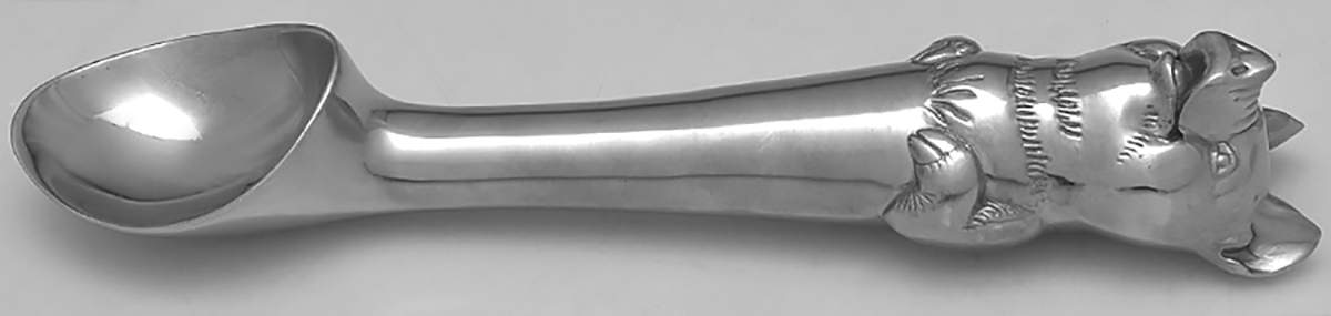 Farmyard (Aluminum, Hollowware) Solid Serving Ice Cream Scoop by Arthur Court-1