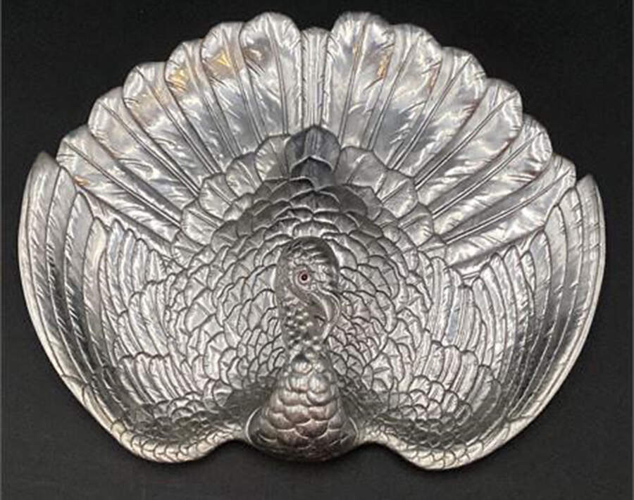 Farmyard (Aluminum, Hollowware) 14" Oval Serving Platter by Arthur Court-1