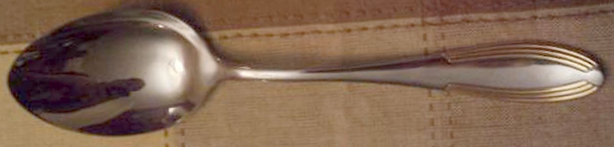 ABP6 (Stainless, Gold Accents) Place/Oval Soup Spoon by Abert's-1