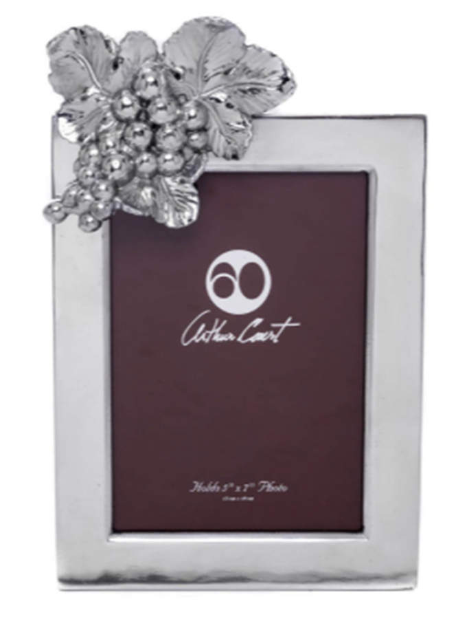 Roman Grape (Aluminum, Hollowware) Frame-Holds 5" X 7" by Arthur Court-1