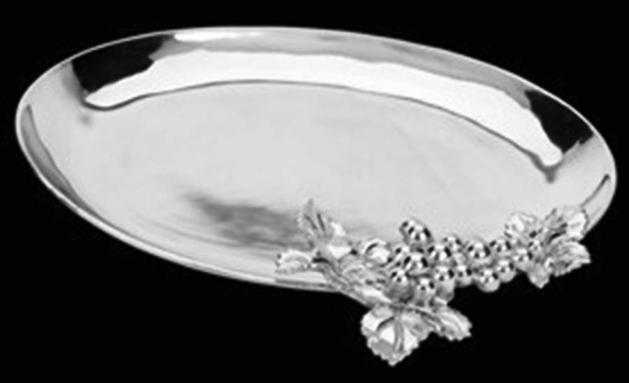 Roman Grape (Aluminum, Hollowware) 18" Oval Serving Platter by Arthur Court-1