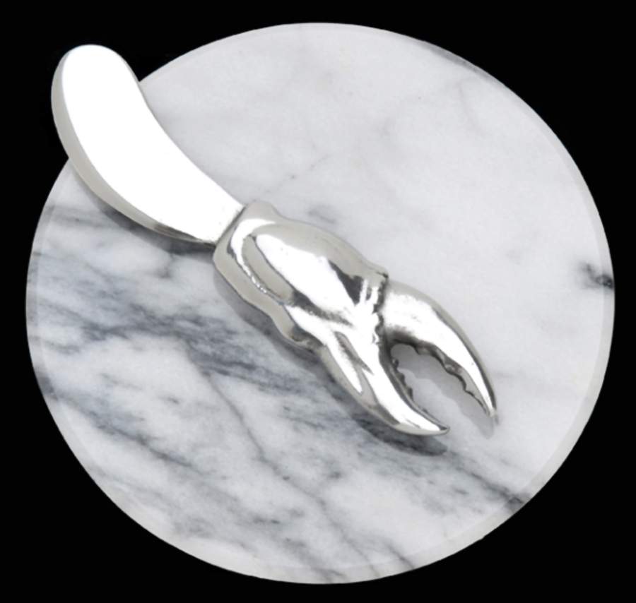 Wonders of the Water (Aluminum, Serveware) 7" Marble Cheese Board & Spreader Set by Arthur Court-1