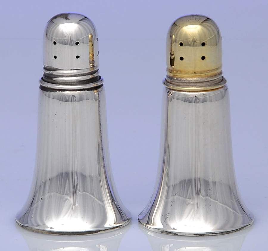 S21 (Sterling, Hollowware) Weighted Salt and Pepper Set by Alvin-1