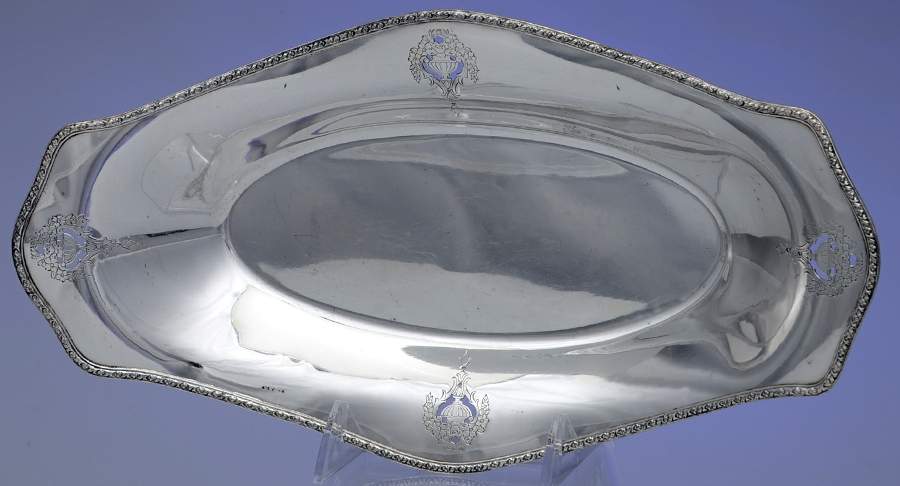 3335 (Nickel Hollowware) 13" Bread Tray by Apollo (American)-1