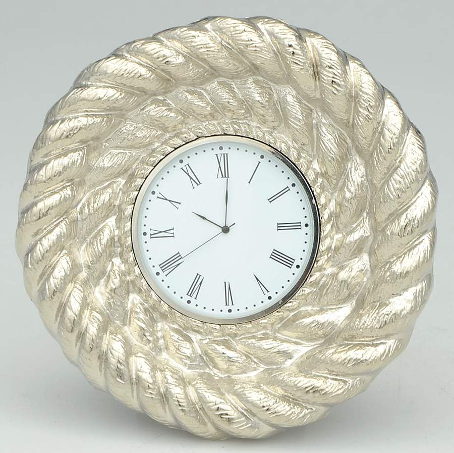 Rope (Nickelplate, Hollowware) Clock by Michael Aram-1