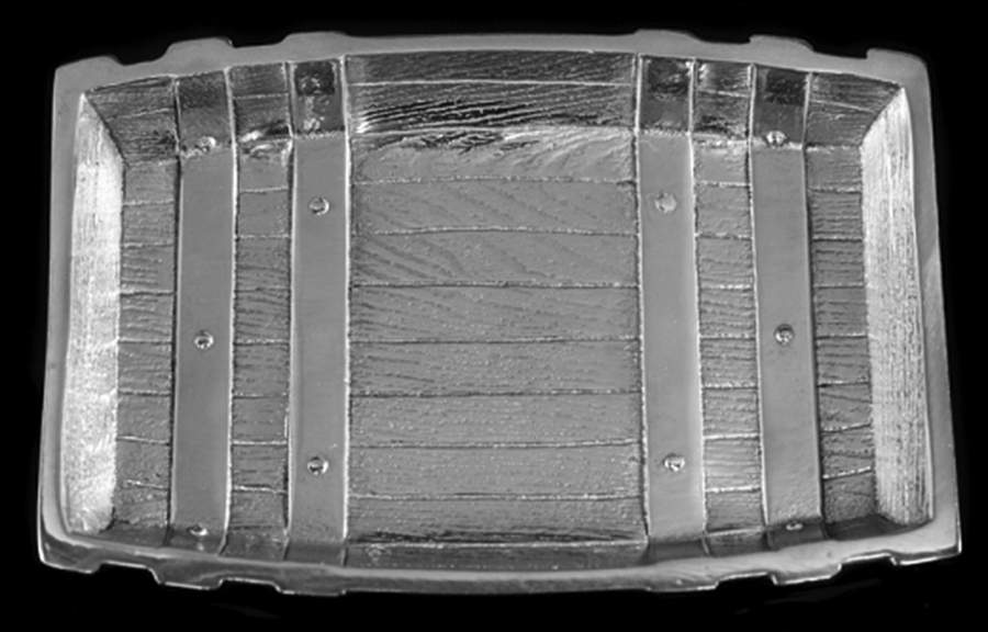 Barrel (Aluminum, Hollowware) 9" Rectangular Tray by Arthur Court-1