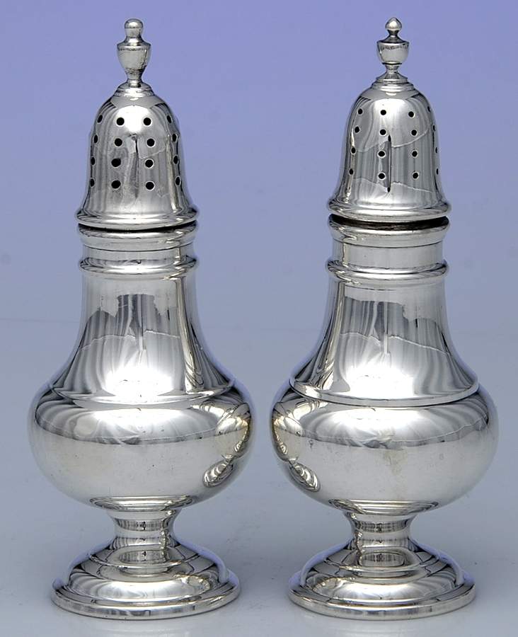 79 (Sterling, Hollowware) Salt and Pepper Set by A.M. Soffel Co-1