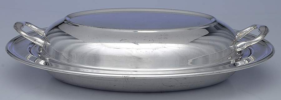 102 (Silverplate, Hollowware) Double Vegetable Bowl by Academy-1