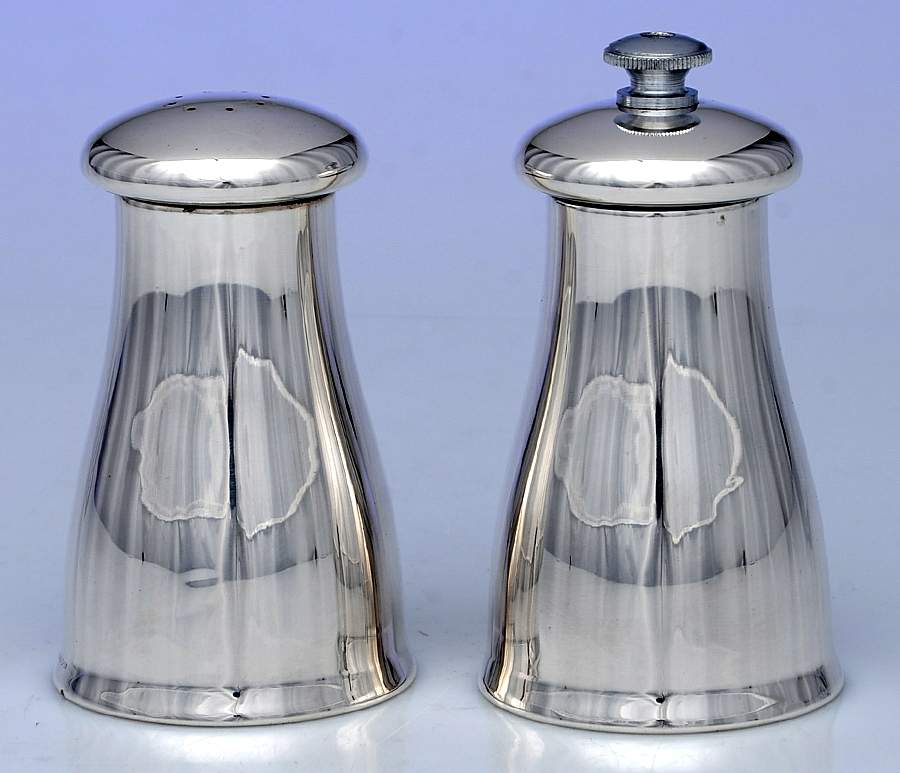 S-28 (Sterling, Hollowware) Salt Shaker and Pepper Mill Set by Alvin-1