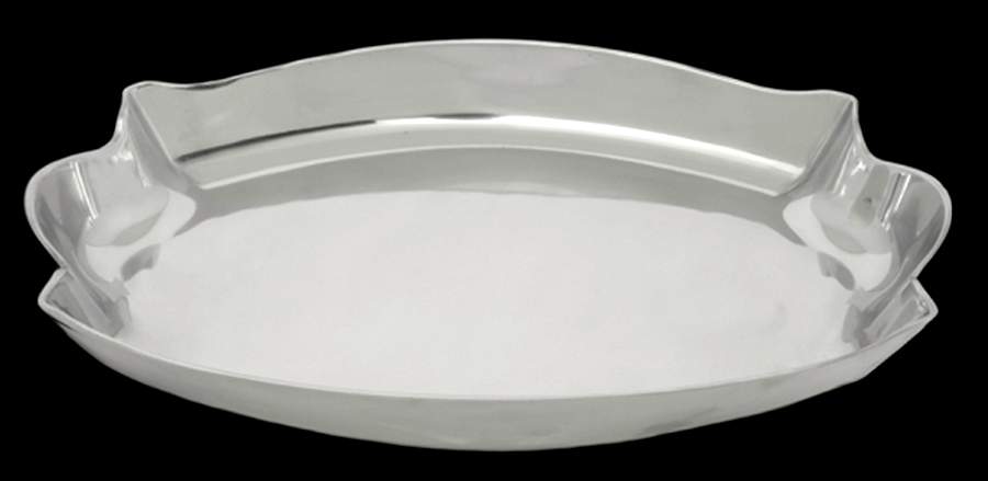 Scallop (Aluminum, Hollowware) 16" Oval Tray by Arthur Court-1