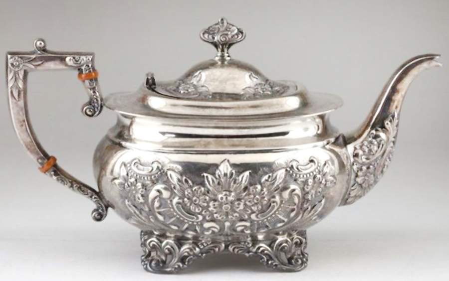 Donatello (Sterling, Hollowware, Hand Chased) Teapot by Amston-1