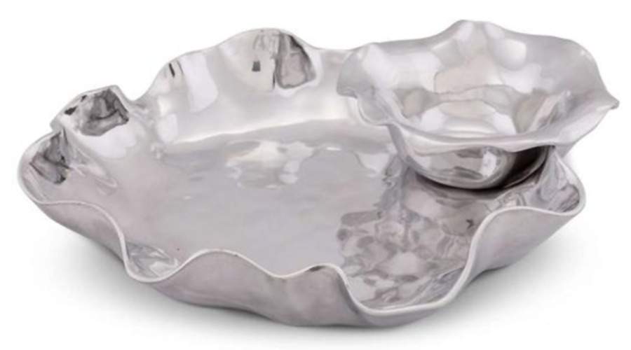 Carmel (Aluminum, Hollowware) 2 Piece Chip & Dip Set by Arthur Court-1