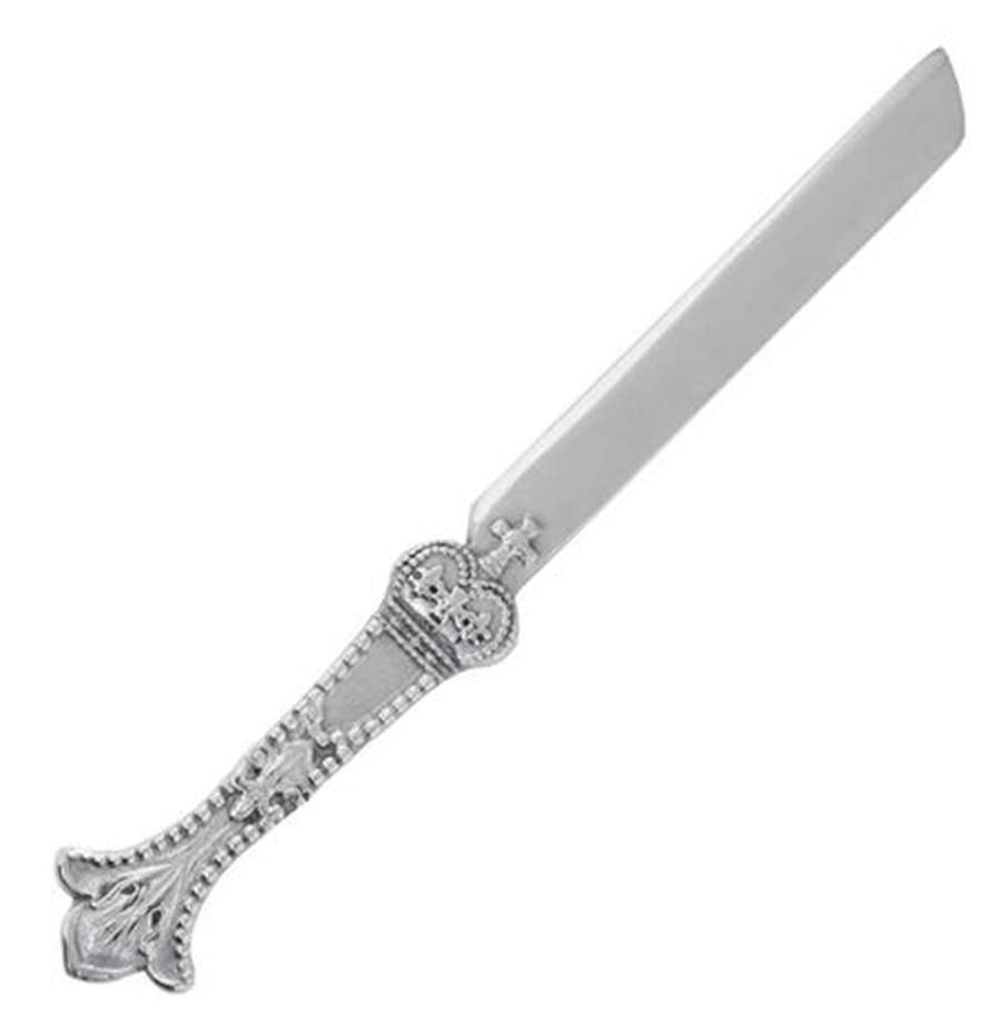 Mardi Gras (Aluminum, Hollowware) Cake Knife with Stainless Blade by Arthur Court-1