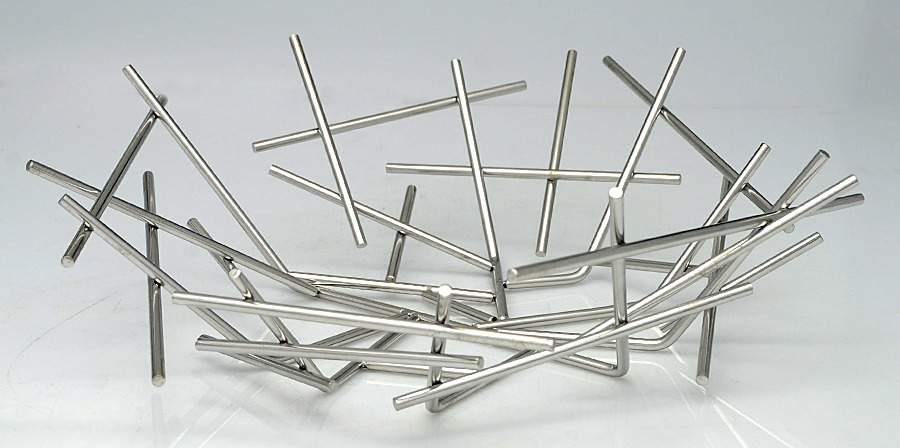 Blow Up (Stainless, Hollowware) 13" Round Pierced Basket by Alessi-1