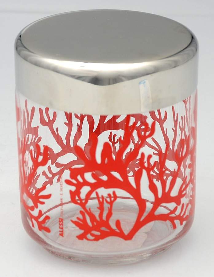 Mediterraneo (Stnls, Hollowware) Medium Glass Canister & Metal Lid by Alessi-1
