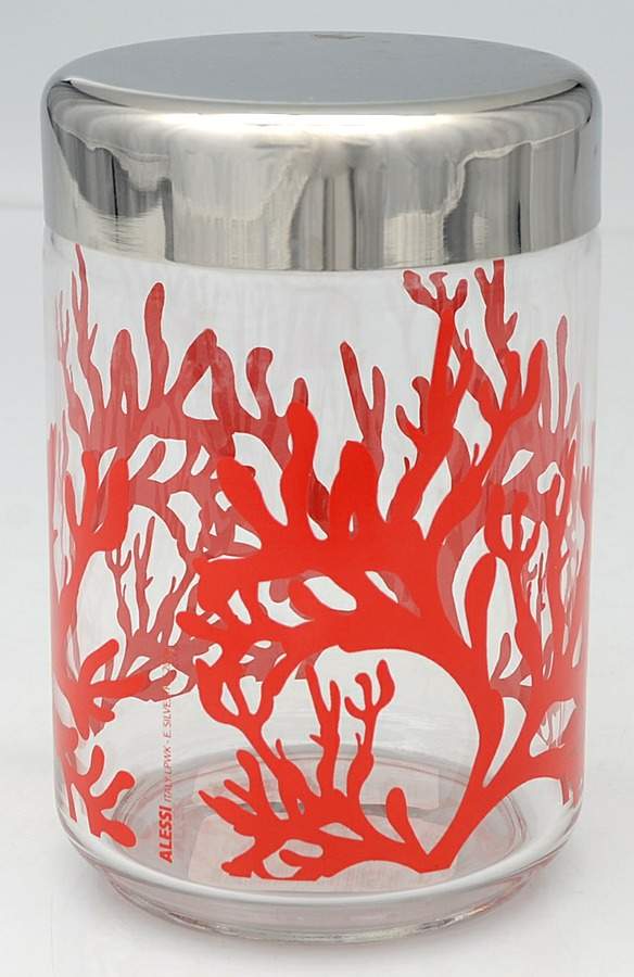 Mediterraneo (Stnls, Hollowware) Large Glass Canister & Metal Lid by Alessi-1