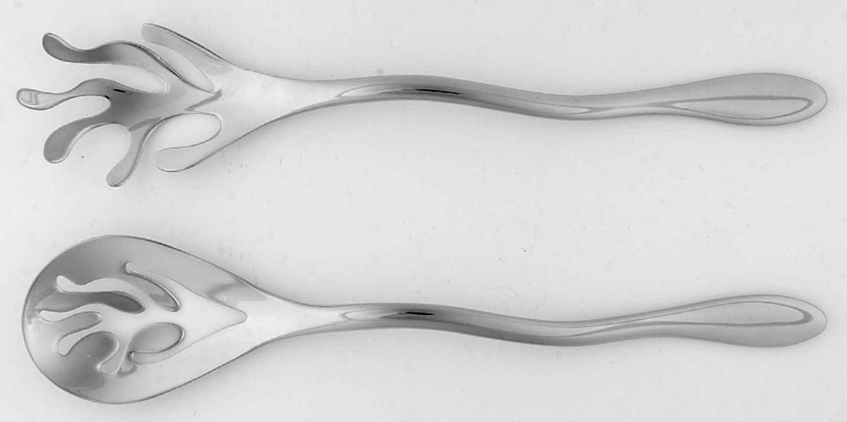 Mediterraneo (Stnls, Hollowware) (2 Pc) Solid Salad Set by Alessi-1