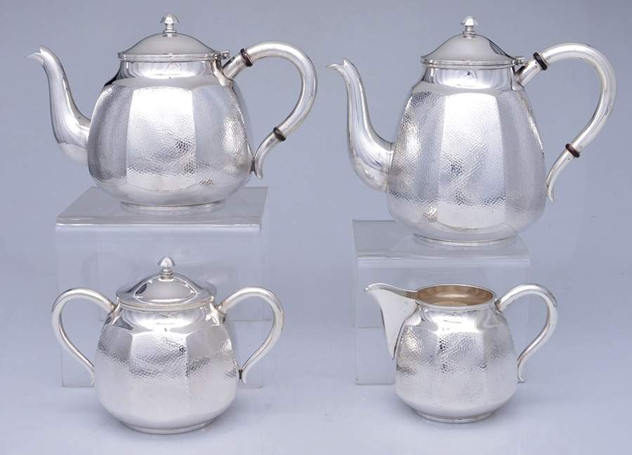 A5NA5N1 (Sterling, Hollowware) 4 Piece Tea Set (SCP, STP, SCR, SSU) by Asahi Shoten (Japan)-1