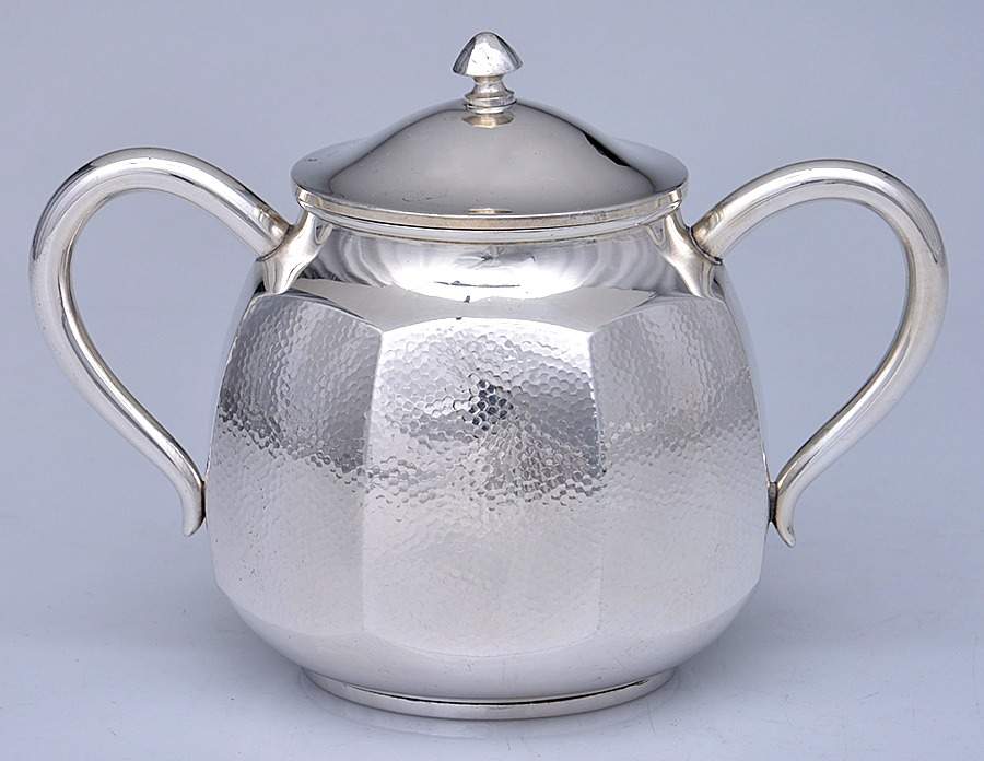 A5NA5N1 (Sterling, Hollowware) Sugar Bowl & Lid by Asahi Shoten (Japan)-1