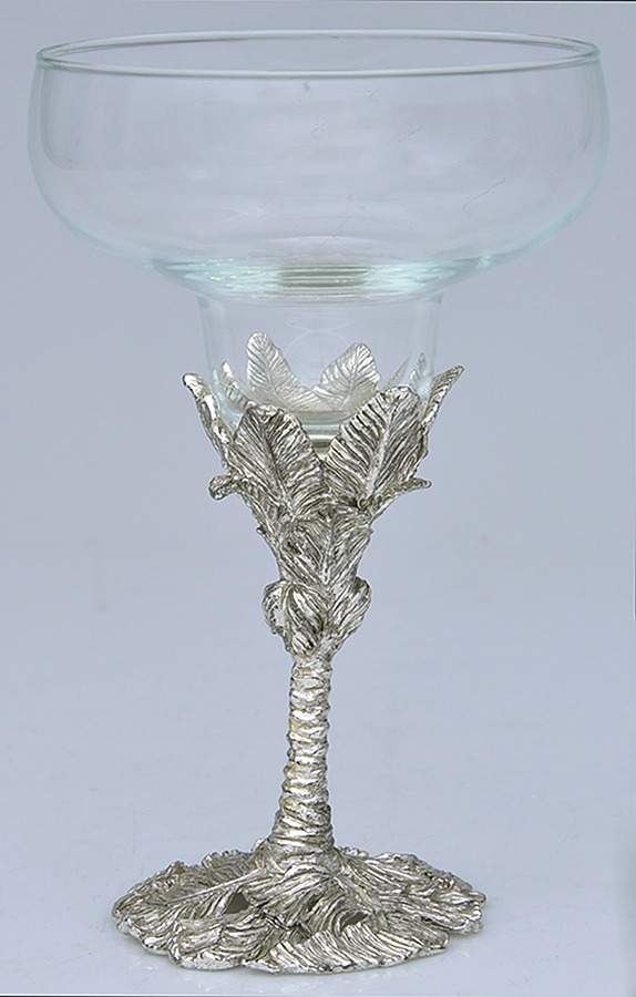 Palm Tree (Aluminum, Hollowware) Margarita w/Glass Bowl by Arthur Court-1