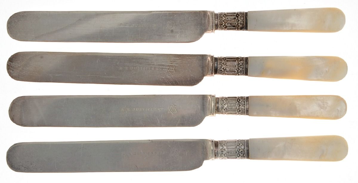Pearl Handle Flatware 1 (Slvp) Breakfast Knives with Silverplate Blade - Set of 4 by A. R. Justice Co.-1
