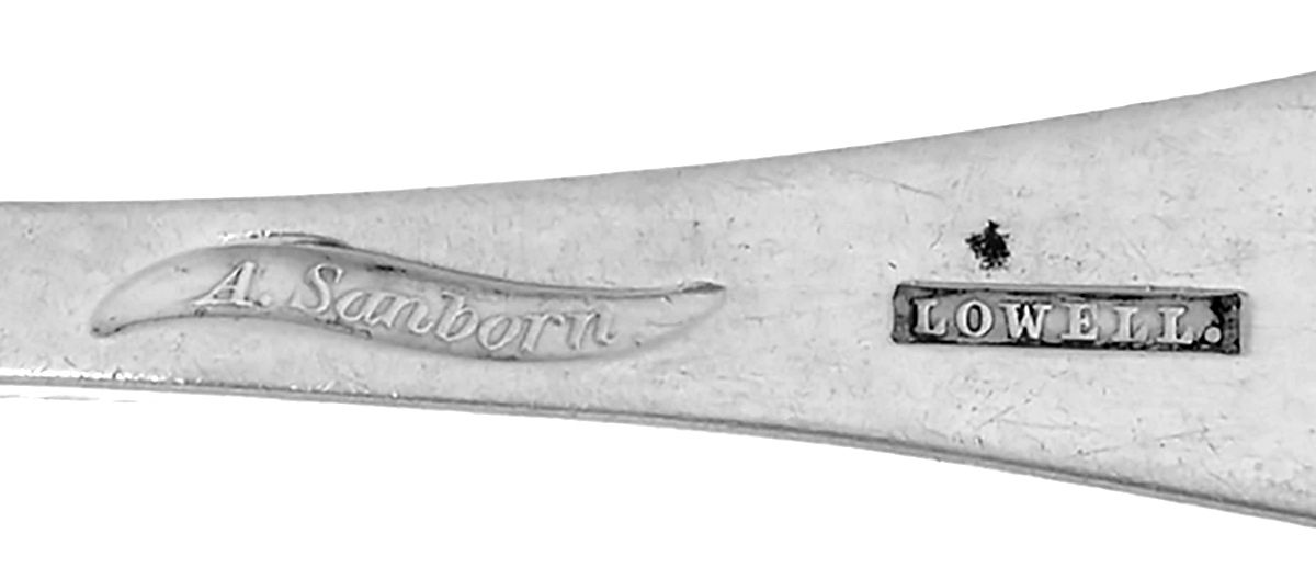 Coin Silver Flatware Tablespoon (Serving Spoon) by Amos Sanborn-3