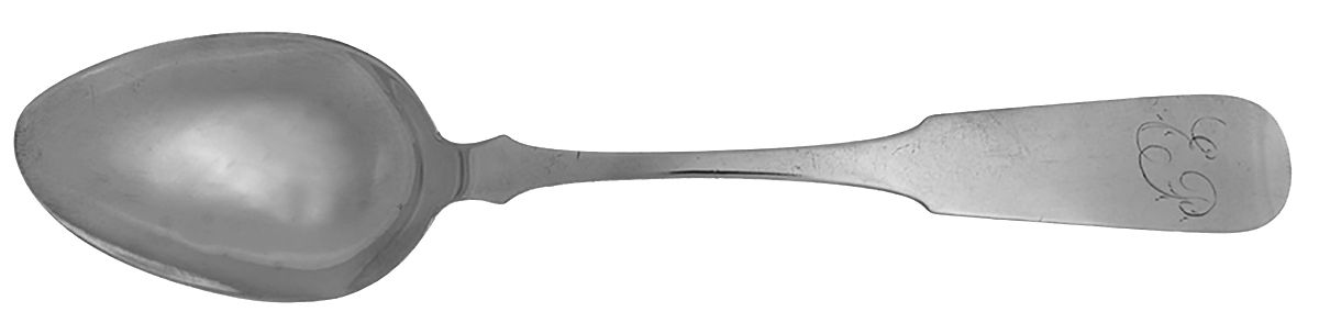 Coin Silver Flatware Tablespoon (Serving Spoon) by Abraham Hews Jr-1