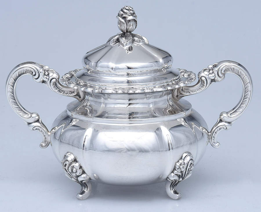 AHD2 (Sterling, Hollowware) Sugar Bowl & Lid by ALT-Heidelberg Silver-1
