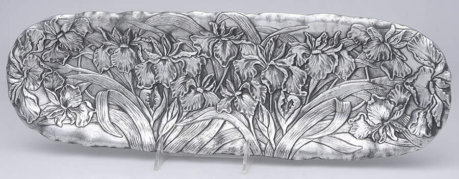 Iris (Aluminum, Hollowware) 18" Oval Tray by Arthur Court-1