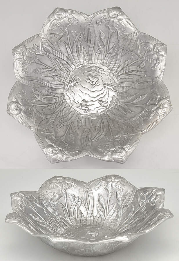 Iris (Aluminum, Hollowware) 13" Salad Serving Bowl by Arthur Court-1