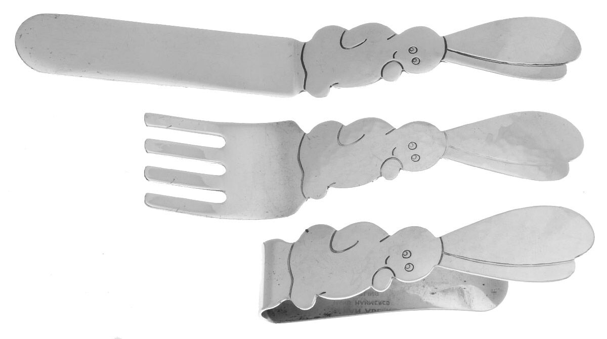 Rabbit (Sterling) 3 Pc Baby Set (BF, BKS, NRO) by Allan Adler-1