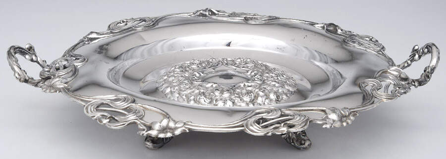 672 (Silverplate, Hollowware) Pierced Footed Cake Plate by Adelphi-1