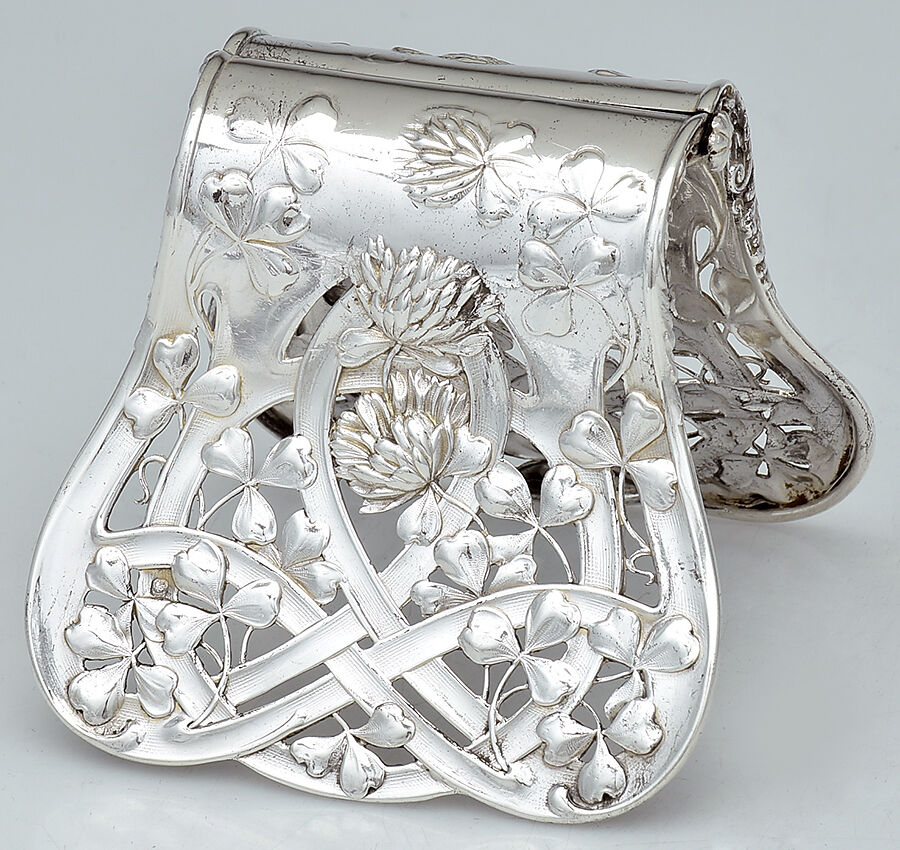 A4D1 (Sterling) Clam Shell Solid Asparagus Server by Alphonse Debain-5