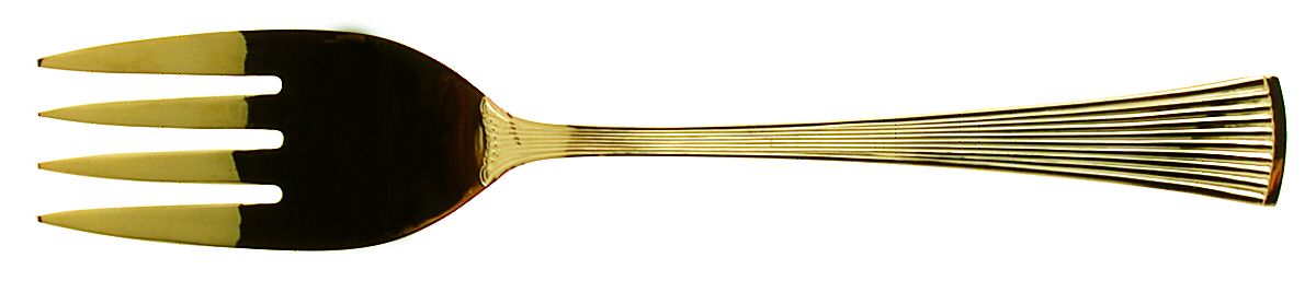 Golden St. Moritz (Gold Electroplate) Small Solid Cold Meat Serving Fork by Barclay Geneve-1