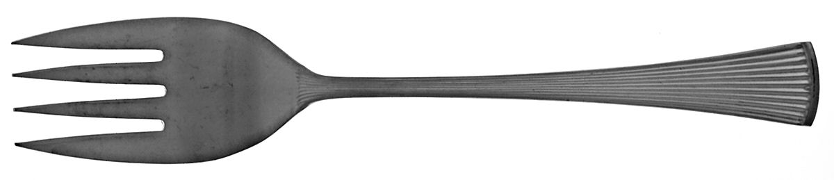 Van Cortland (Stainless) Small Solid Cold Meat Serving Fork by Barclay Geneve-1