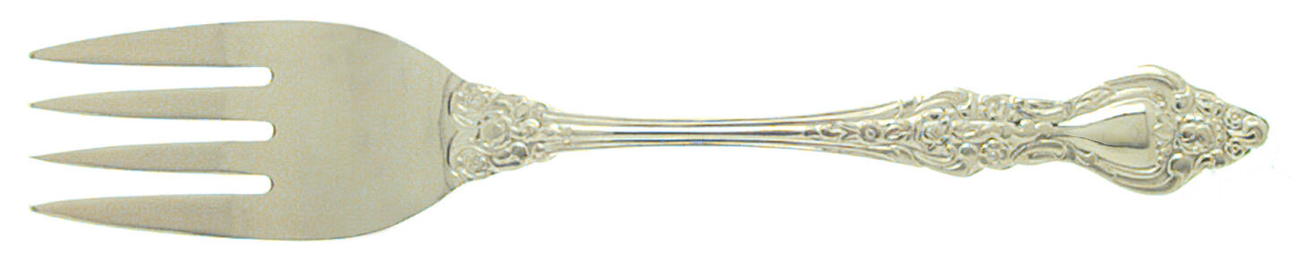 Golden Crown Royale (Gold Electroplate) Medium Solid Cold Meat Serving Fork by Barclay Geneve-1