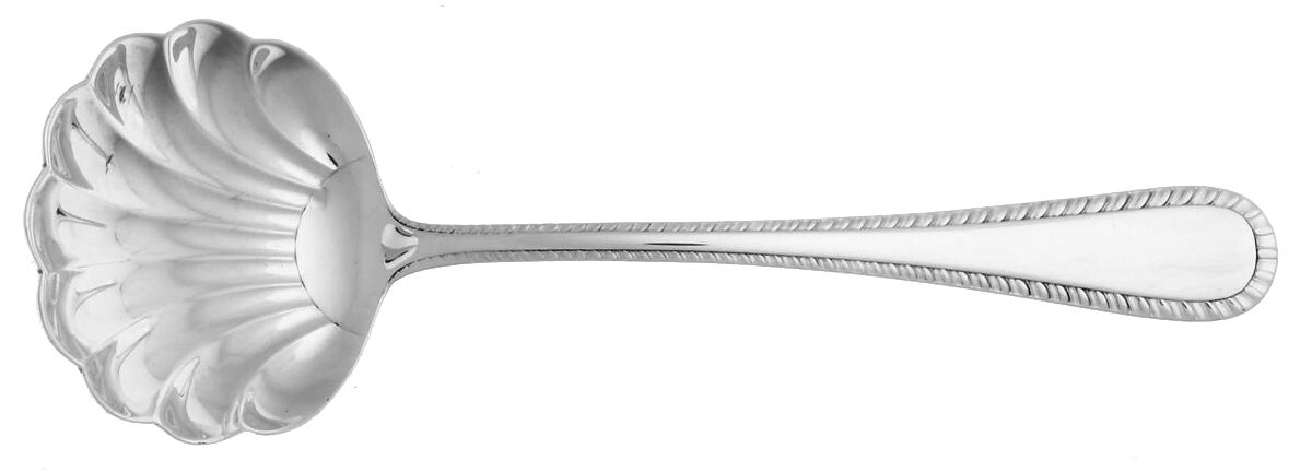 Italian Feather Edge (Sterling, Italy) Sugar Shell Spoon by Buccellati-1