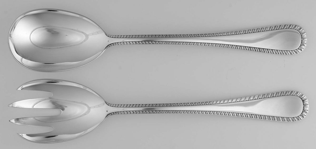 Italian Feather Edge (Sterling, Italy) (2 Pc) Solid Salad Set by Buccellati-1