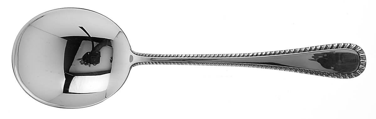 Italian Feather Edge (Sterling, Italy) Round Bowl Soup Spoon (Cream Soup) by Buccellati-1