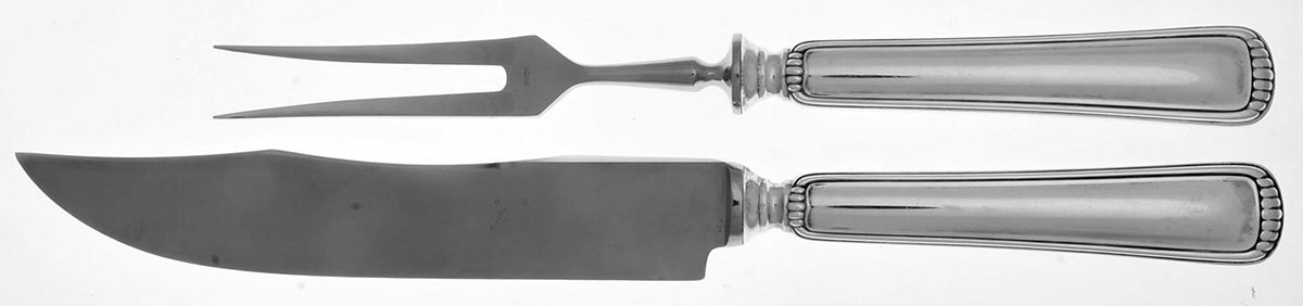 Milano (Sterling) Large 2-Piece Roast Carving Set w/Stainless Blade by Buccellati-1