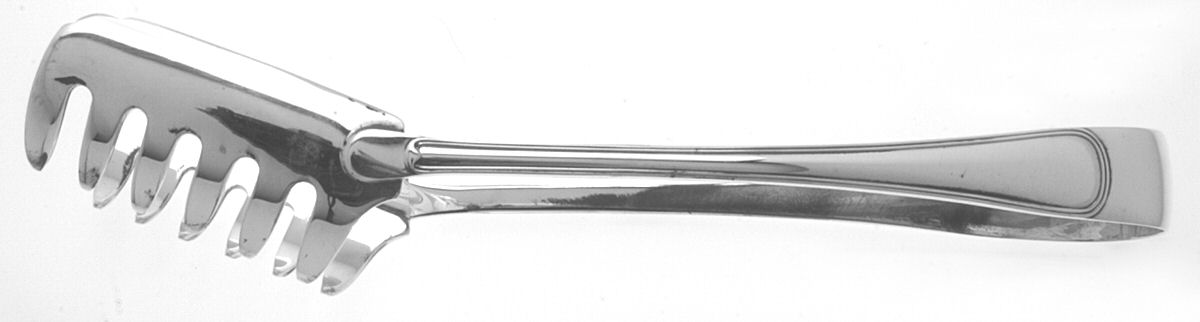 Old Italian (Sterling) Solid Spaghetti Pasta Serving Tongs by Buccellati-1