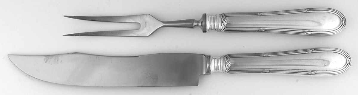 Parma (Sterling) Large 2-Piece Roast Carving Set w/Stainless Blade by Buccellati-1