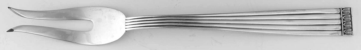 Rigato (Sterling) Large 2-Tine Cold Meat Serving Fork by Buccellati-1