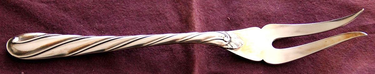 Torchon (Sterling) Large 2-Tine Cold Meat Serving Fork by Buccellati-1